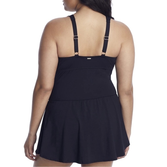 Anne Cole Signature Womens Plus Size Live In Color Underwire Swim Dress 16W - Picture 3 of 11